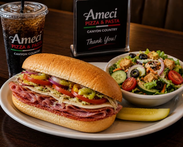 Cold Cut Sandwich + Side Salad + Drink.