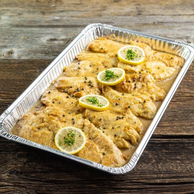 Chicken Piccata (Bone-less) 1/2 Tray or Full Tray.