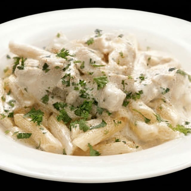 Buckets of Fettuccine Alfredo.