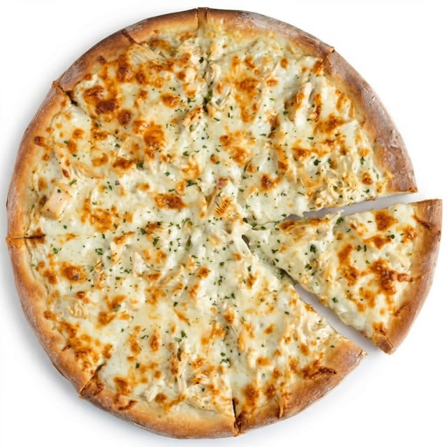Garlic Chicken Alfredo Pizza.