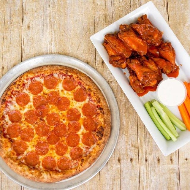 Jumbo 1-Topping Pizza & 8pc Wings.