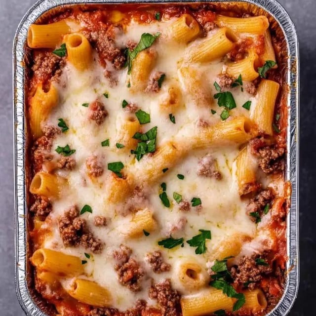 Rigatoni Bolognese (Meat Sauce) 1/2 Tray or Full Tray.