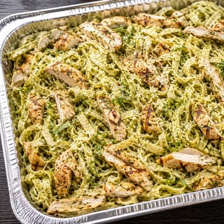 Fettuccine Pesto w/Chicken (1/2 Tray or Full Tray)